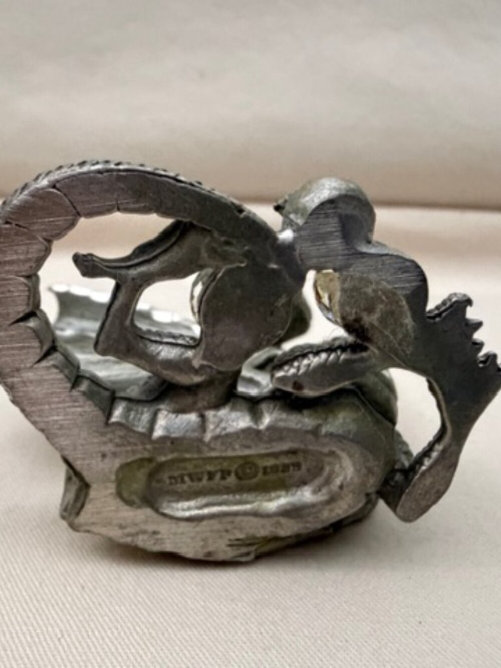 Vintage Pewter Dragon Figurine - Picture 6 of 7